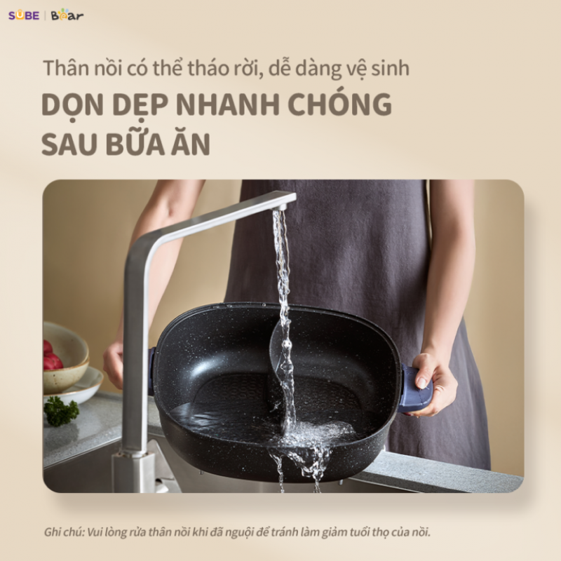 [SALE 20/10] Nồi lẩu 2 ngăn Bear 6L SB-NL60U